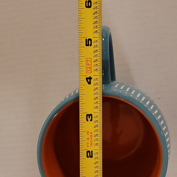 Set of 4 Gorgeous Ankara Turquoise and Orange Mugs - Picture 10 of 11